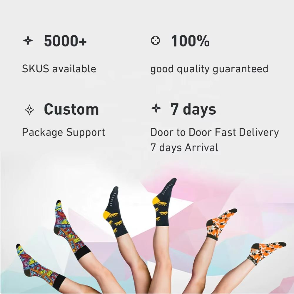 REMOULD Women Fashion Designer Mismatching AB Socks High Quality for Girls Art Crazy Socks With Print Pattern Fancy Cool
