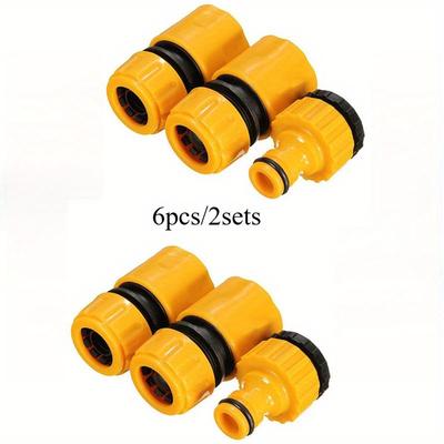 6 uds./2 juegos Adaptador Conector Rápido de Grifo de Agua Adaptador de Acoplamiento Rápido Conector de Manguera de Riego de Goteo 3/4" 1/2" con Púas Herramientas de Jardín