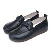 Womens Flat Loafers Casual Slip-On Shoes Round Toe PU Leather Comfortable Non-Slip Rubber Sole