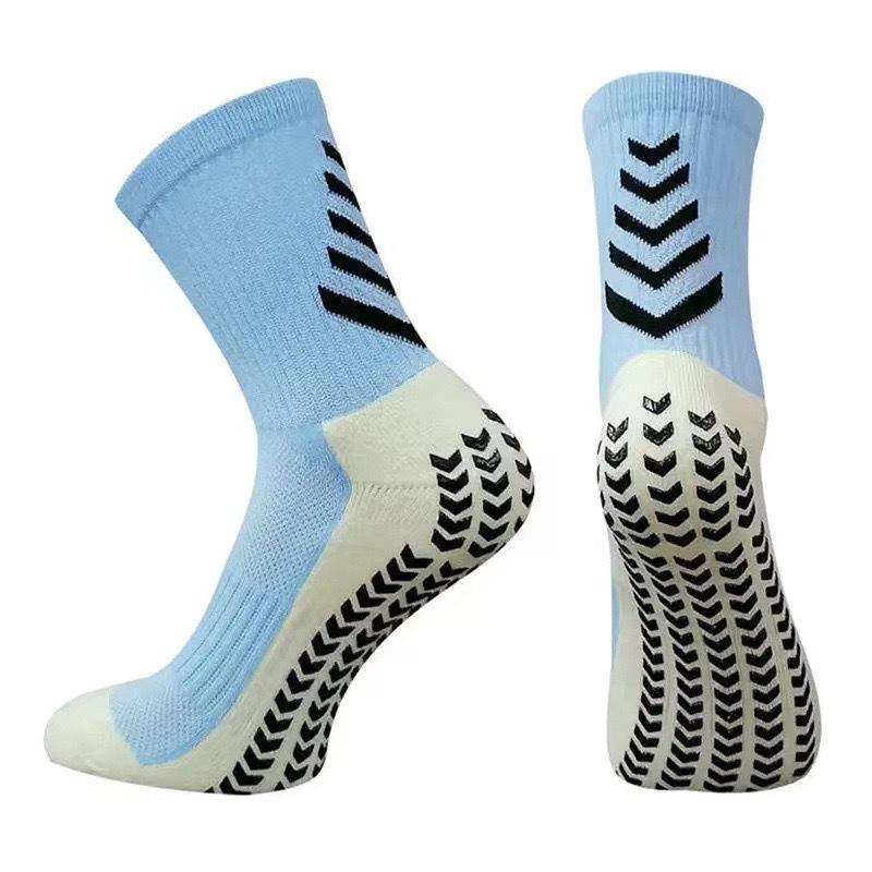 Non Slip Grip Soccer Socks with Triangle Silicone Dots for Enhanced Traction and Stability Athletic Sports Crew Socks for Football Training