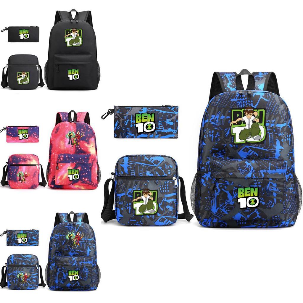 Ben10 Backpack Cartoon Boy Girl Canvas School Bag With Breathable Straps For Outdoor Use
