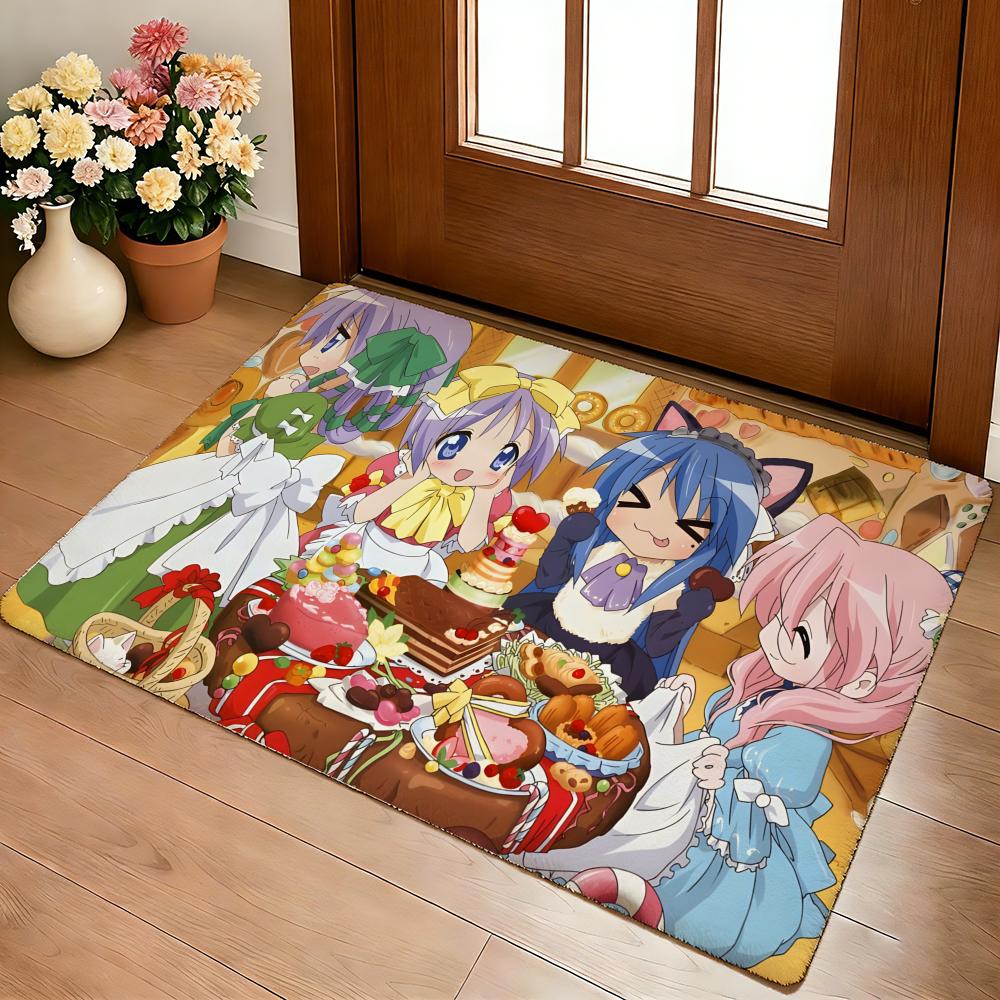 Kawaii Anime Lucky Star Izumi Konata Floor Mat Cozy Flannel Soft Thick Non-Slip Mat For Living Room Bedroom Kitchen Decor Rugs