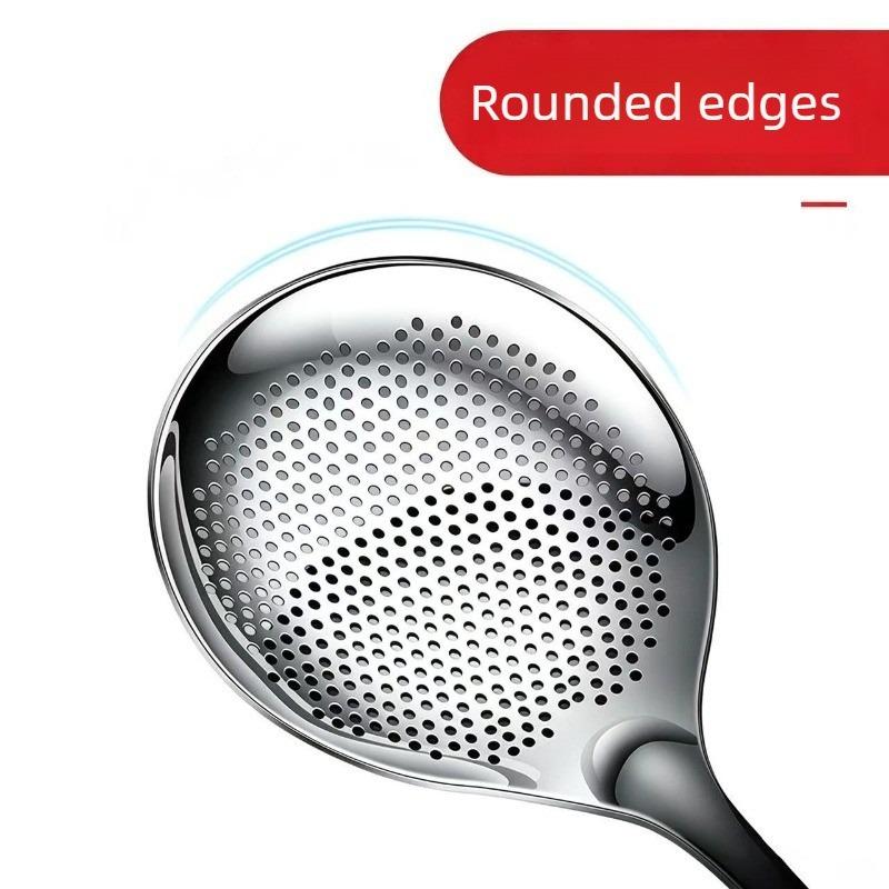 1PC Slotted Spoon Stainless Steel Slotted Spoon Household Kitchen Strainer for Noodles Dumplings Fried Food Drain Skimmer Ladle