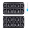 2 упаковки, 12 чашок, антипригарна сковорода Мадлен з масляною щіточкою, надміцні форми Мадлен у формі раковини, міні-форма для випікання тортів/форма для випічки