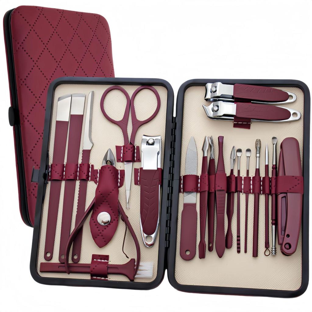 20-Piece Stainless Steel Nail Art Set: Clippers, Cuticle Trimmer, Pliers, Pedicure Knife, Scissors