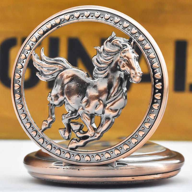 Classic Western Riding Cowboy Horse Quartz Pocket Watch Retro Men's Women's Necklace Pendant Gift