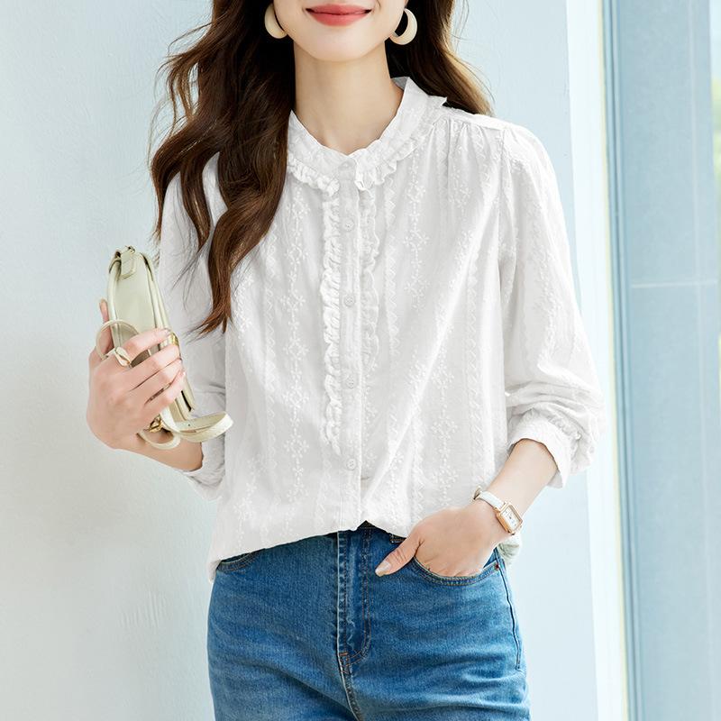 

Long-sleeved Shirt for Women In Summer Commuting Korean Loose Top M