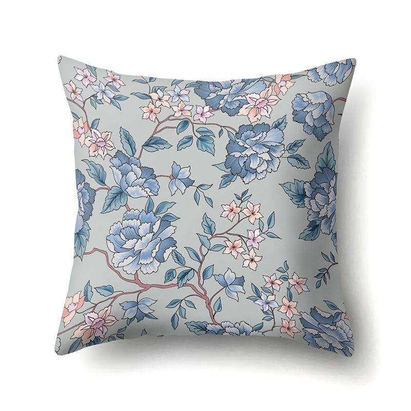 Polyester Kissenbezug Dekorative Blumen Haus Pflanze Druck Kissenbezug Lendenkissen Sofa Kissenbezug