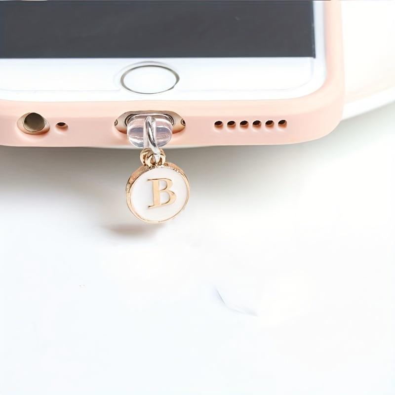 Dust Plug For Phone - Metal Pendant With 26 White English Letters - Dust Plug For Phone Jack,mobile Phone Decorations