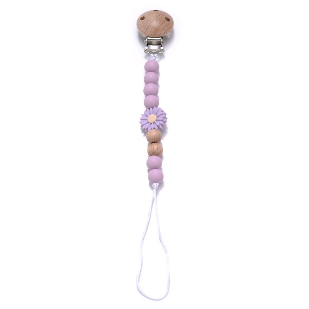 Wood Pacifier Holder Clips Dummy Clips Baby Teething Toys Straps Cute Baby Pacifier Chain  Toddler