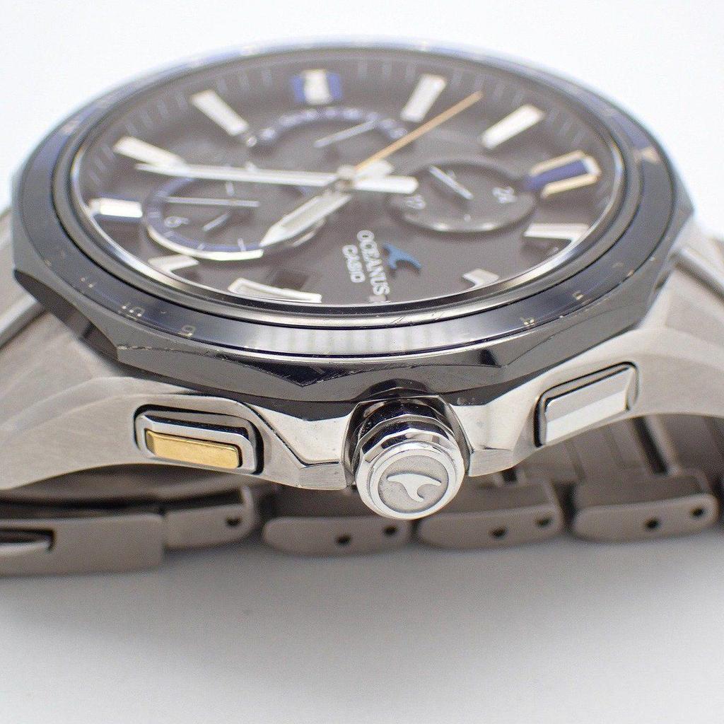 Used Casio Oceanus Bluetooth Equipped GPS Hybrid Radio Solar Men's Watch Titanium Black Dial OCW-G2000G-1AJF [Ioki Shouten]