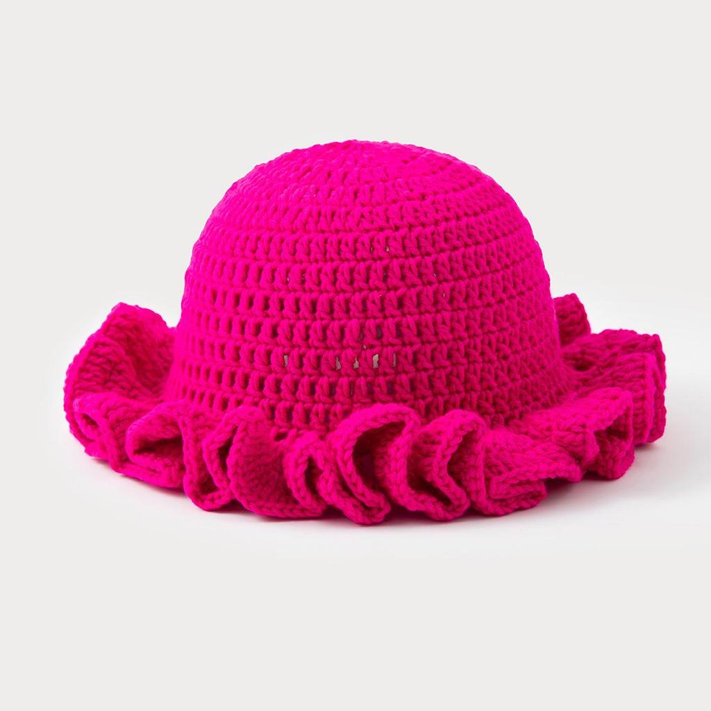 Handmade Wool Knit Hat: Thick, Windproof, Simple, Versatile, Solid Color for Autumn and Winter.