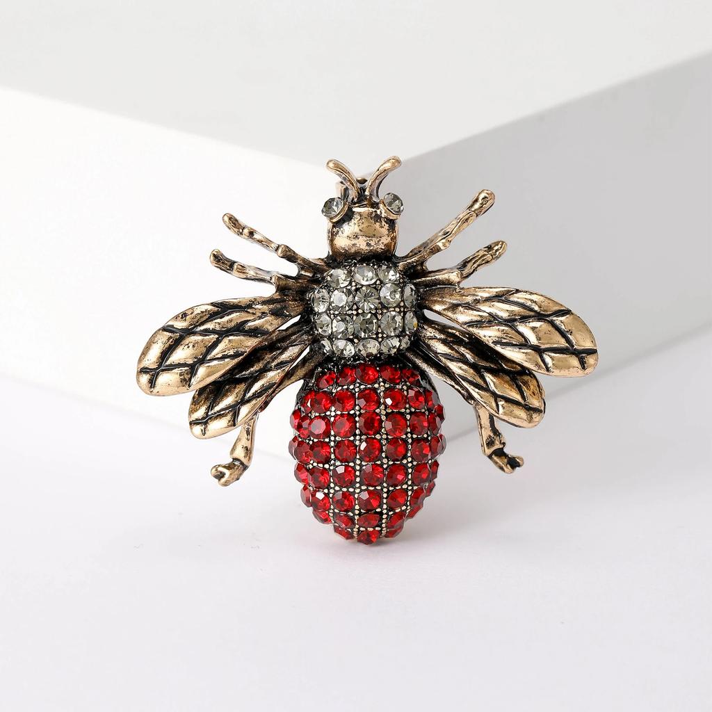 Rhinestone Bee Brooch for Women Unisex Pearl Beetle Pin Enamel Insect Lapel Pin Banquet Party Backpack Gifts Jewelry Accessories