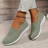 Breathable Slip-On Flat Casual Shoes ,Knitted Sports Sneakers, Women Shoes