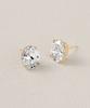 Mcel 14K Bayoval Cubic Earrings