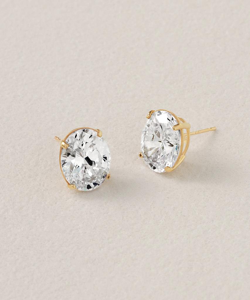 Mcel 14K Bayoval Cubic Earrings