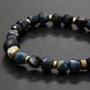 [ColanColan] FORCE 4 Bracelet, Dark Blue Tiger Eye, Negative Ion, Relaxing, Stylish (M-L (Inner Diameter Approx. 17cm))