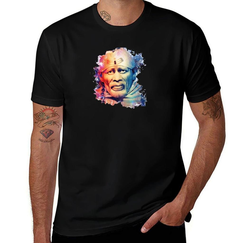 Shirdi Sai Baba Digital Art (Second Edition) Tshirt Plus Size Summer Casual Tshirt