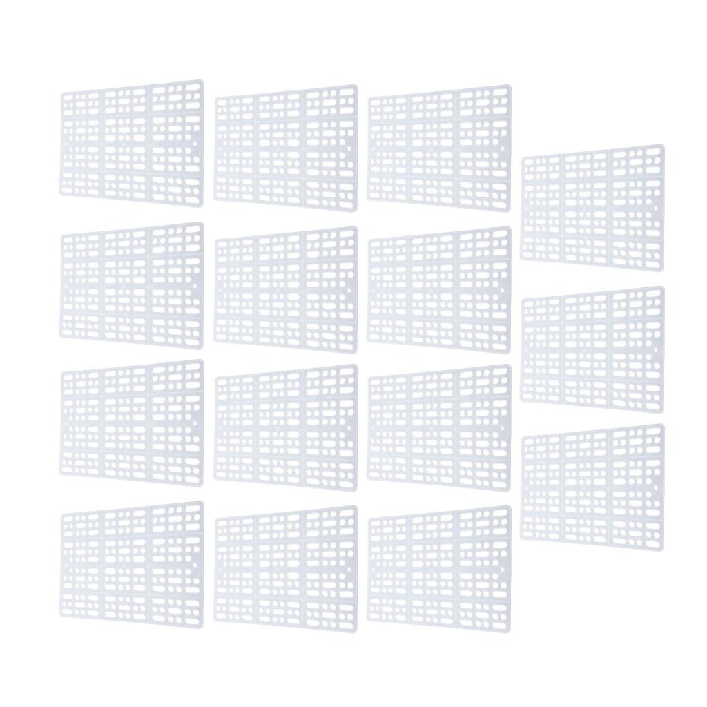 15PCS Rabbit Feet Pad Food Grade Plastic Easy Cleaning Bunny Cage Floor Mat for Guinea Pig White