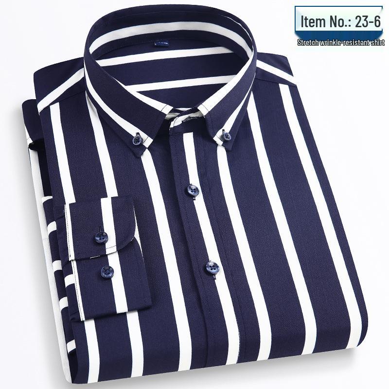 Men's Striped Non-Iron Long Sleeve Shirt—Spring/Summer Collection
