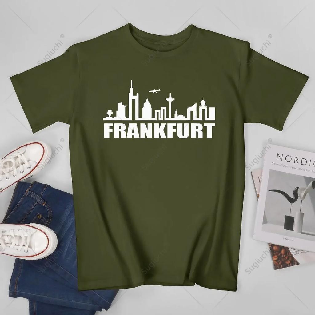 Unisex Unisex Frankfurt GerUnisexy Skyline GerUnisex Souvenir Tshirt Tees T Shirts WoUnisex Boys 100 Cotton TShirt