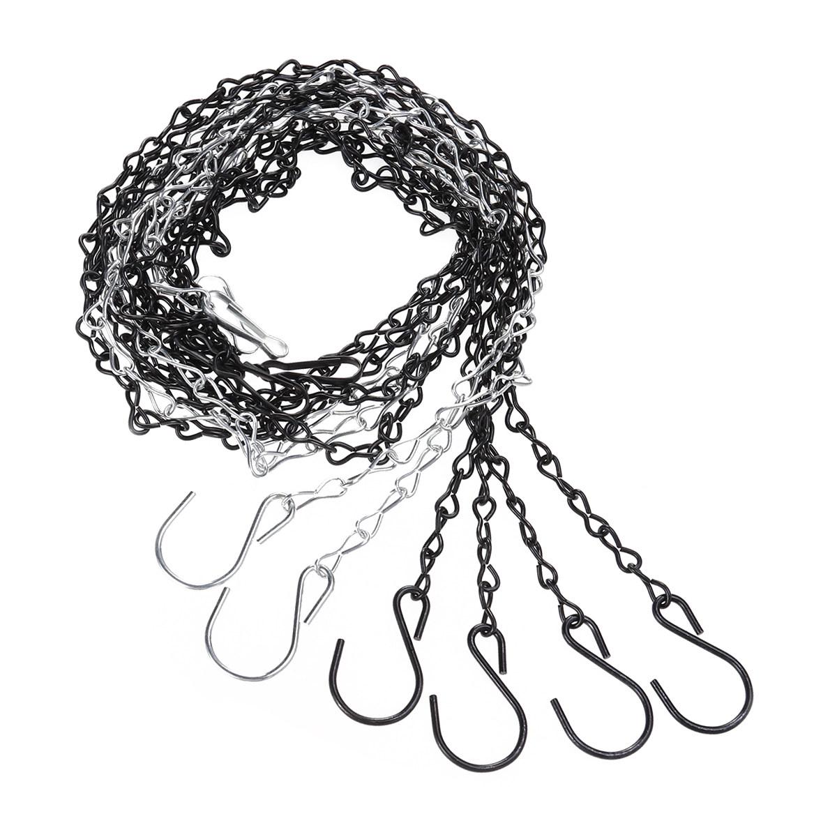

4Pcs Hanging Chains for Plants Heavy Duty 35 Inch Adjustable Hook for Bird Feeders Planters Lanterns Outdoor Indoor срібний