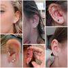 1 Pair Rose Gold Hypoallergenic 316L Stainless Steel White Cubic Zirconia CZ Stud Earrings Size 3-8mm