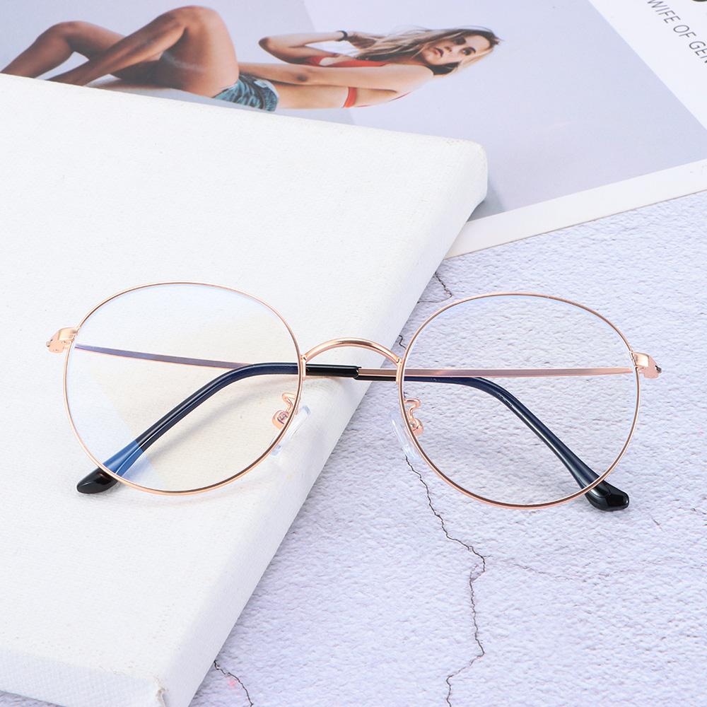Fashion Anti Blue Light Glasses Retro Metal Round Frame Glasses Men Women Radiation Protection Anti-Reflective Computer Goggles