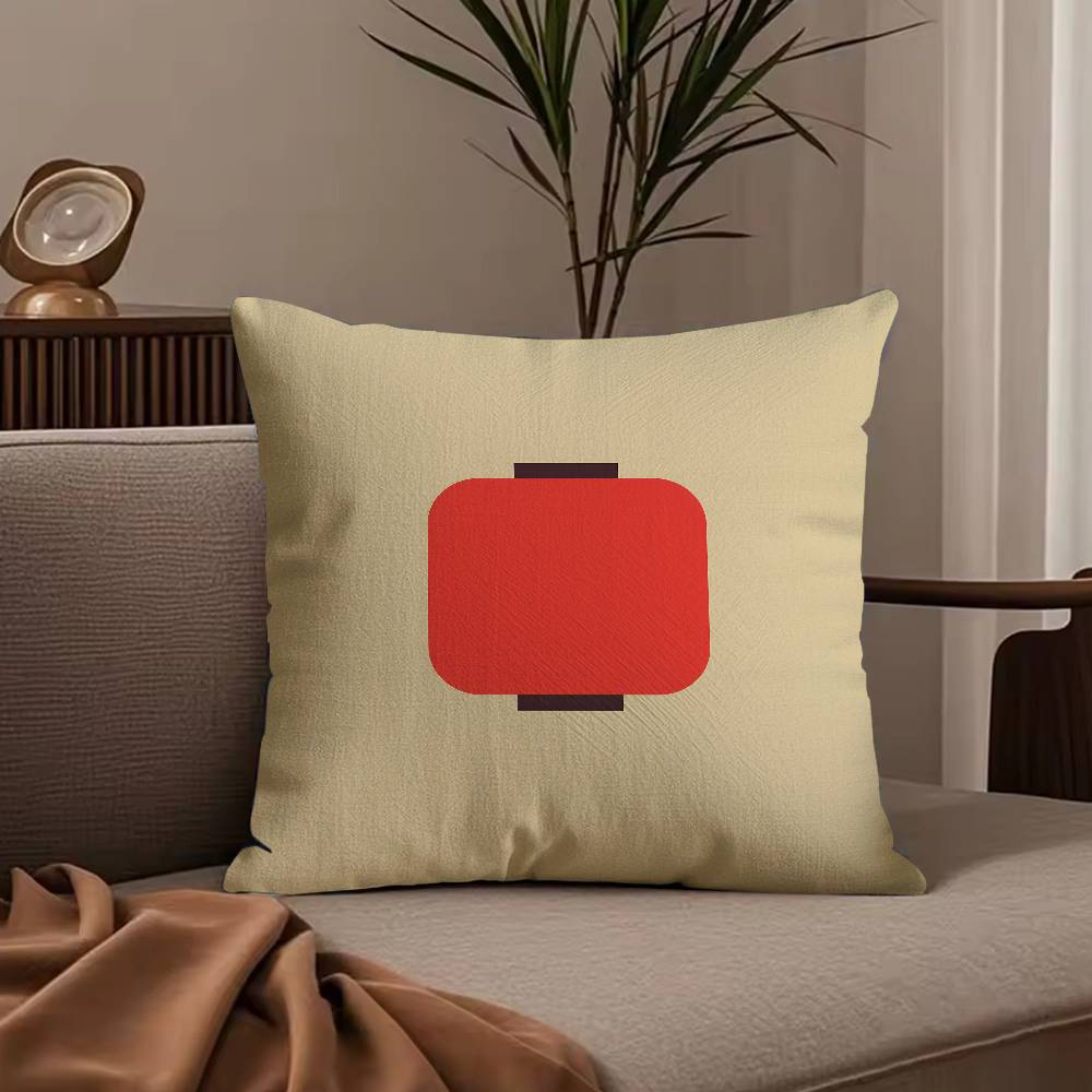 Japan Day Anime Simple Pillow Case Anti-dustmite Pillowcase Invisible zipper silky short plush Sofa cushion cover