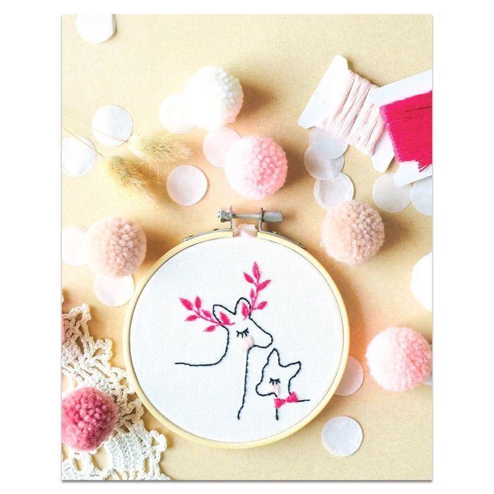 Embroidery Kits - French Kits - Biche Oh Ma Biche - Intermediate Level - 8 Pieces - Ages 12 and Up