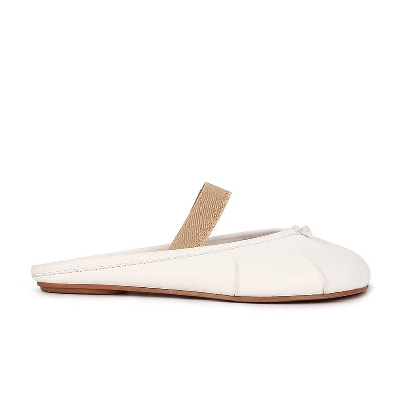 Sheepskin version~ Two versions of split-toed pig's trotters flat-bottomed Mary Jane single shoes women's half slippers sandals