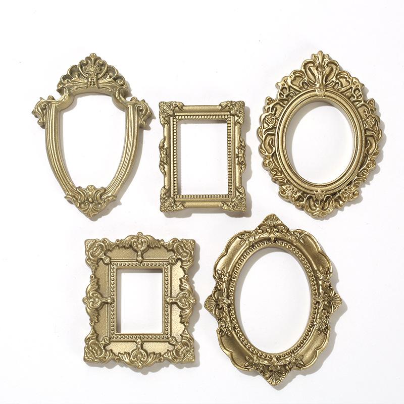 Miniature House Picture Frame Decor 5Pcs Kit Tiny Photo Props for DIY Dollhouse Scene Layout Decorations