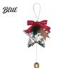 Seasonal Party Supplies Glitter Star Bell Ornaments Sequin Hanging Decoration with Bow Pine Indoor Christmas Tree Trim Cone Sparkly Pendant