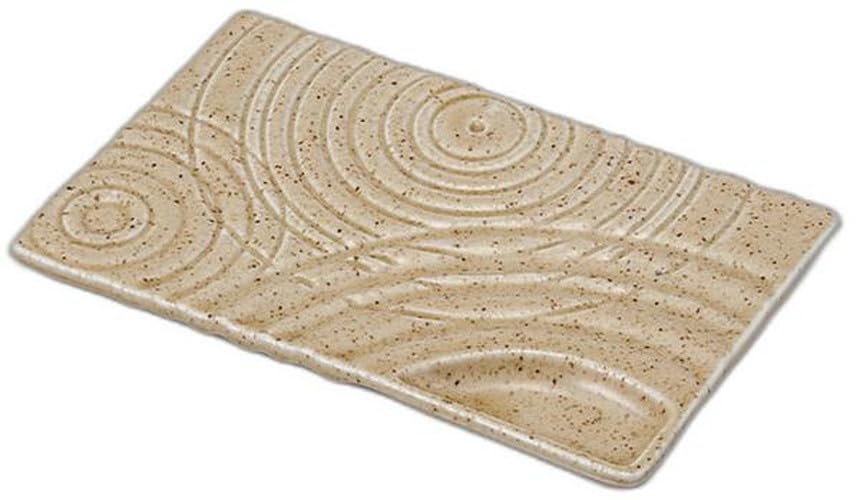 

Керамическая тарелка, разделенная на секции, «Песчаная дюна», x x Керамический набор тарелок Setomonohonpo [21.2 13.4 1.5см]