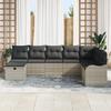 Ensemble de Canapé de Jardin 8 Pièces avec Coussins Gris Clair Poly Rattan, Canapé de Jardin 2 Places avec Coussins Gris 3359031
