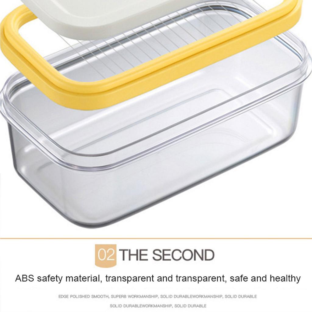 Butter Cheese Cutting Storage Box Airtight Rectangular Food Container for Kitchen Refrigerator Organization