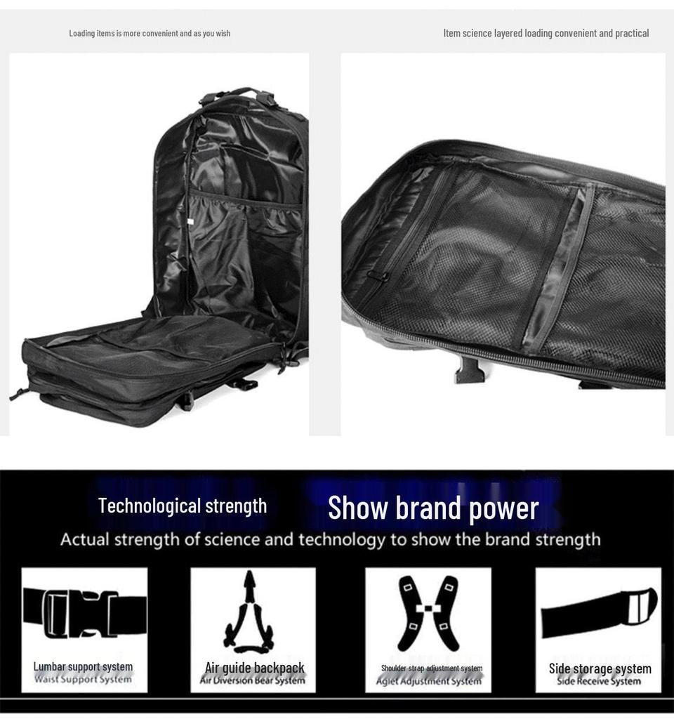 Outdoor Tactical Camouflage Waterproof Hiking Backpack, 45L