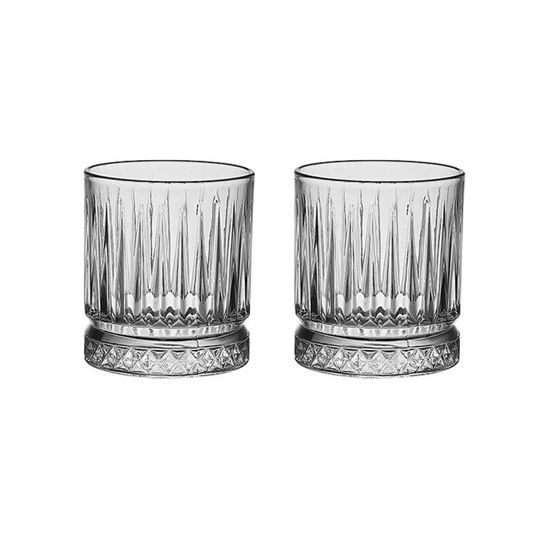 

Бокал для вина в полоску Прозрачные бокалы для виски и коктейлей Европейский стиль Чашки для кофе латте со льдом Классическая кружка Барная посуда для вечеринок 2pcs