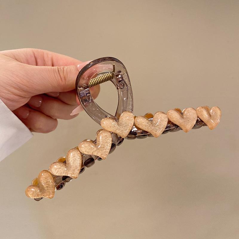 

Элегантный зажим для волос в форме сердца из желе, акриловый нескользящий, крепкий, в форме акулы, захват для волос для женщин и девочек, летний головной убор, аксессуары 13cm оранжевый