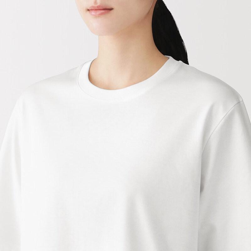 MUJI Women's Cool Touch Crew Neck Wide-Fit Short Sleeve T-shirt