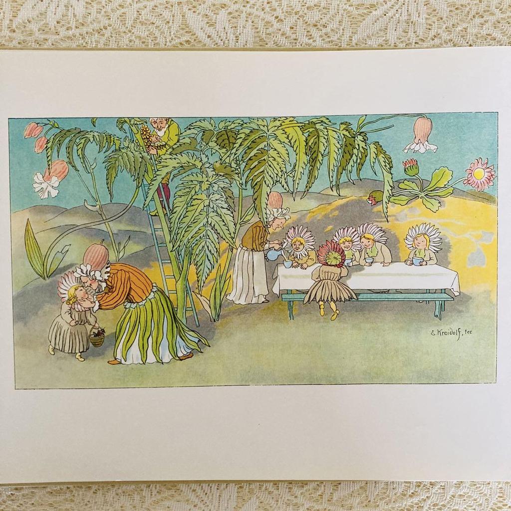 [USED] Western Books, Old Books, German Poetry and Painting Collection, "Flower Fairy Tales", Beautiful Illustrations In Soft Colors