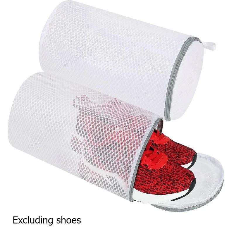 1pcs Grid Washing Shoes Bag Zipper Laundry Shoes Protector Fluffy Friendly Anti-Deformation Shoes Clothes Organizer Laundry