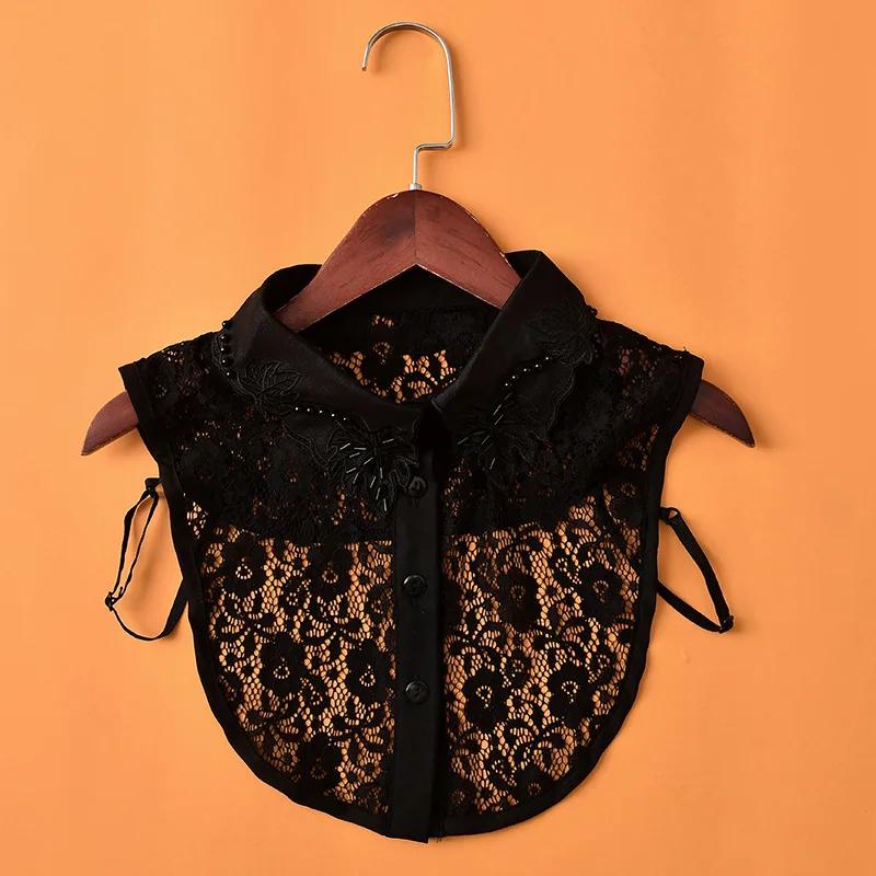 

Linbaiway Women Big Lapel Fake Collar Shirt White False Collars Woman Detachable Collar Faux Col Lady Dress Nep Kraagie Tie