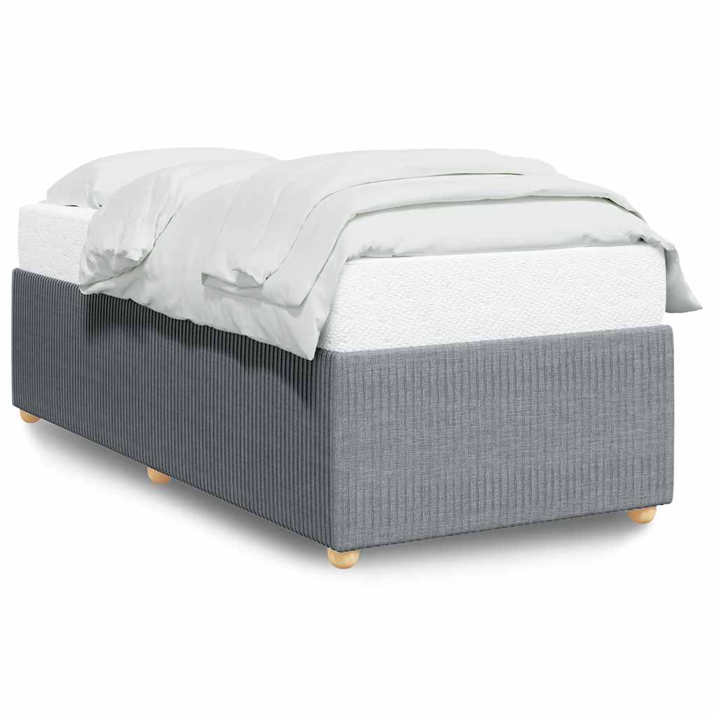 Bed Frame without Mattress Light Grey 90 x 190 cm Fabric