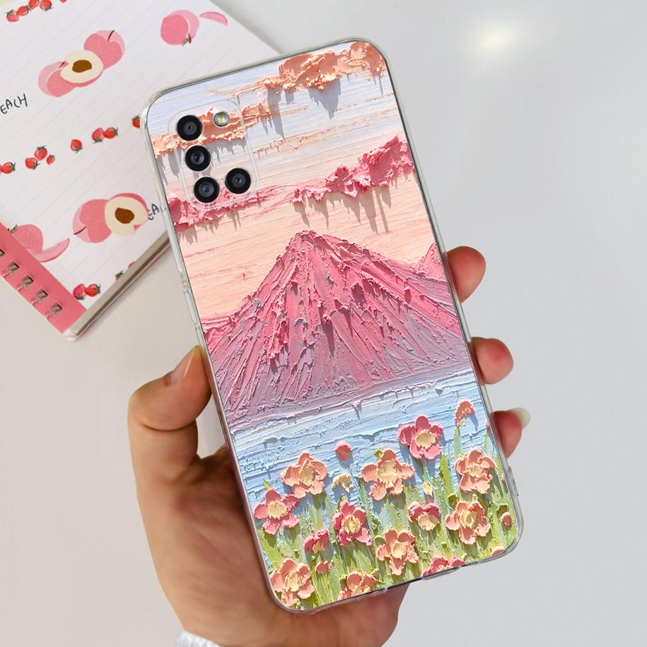 For Samsung A51 Case SM-A515F Flower Cover Fashion Silicone Soft Bumper Clear Funda For Samsung A31 A71 SM-A315F A 51 Phone Case