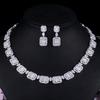 Necklace Jewelry Bridal Jewelry Set Needle Zircon Earrings Necklace Dinner Set Chain