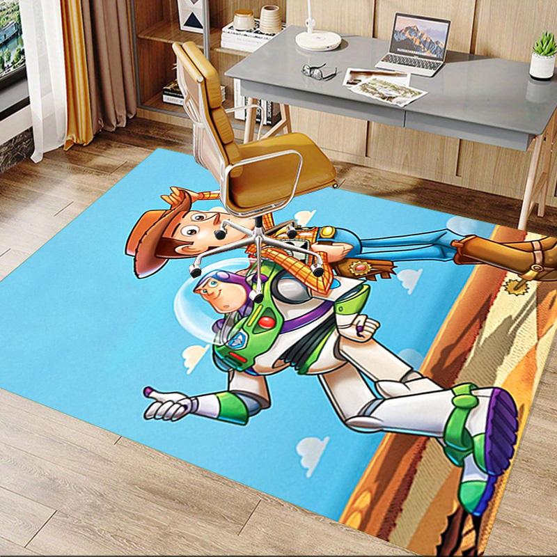 Toy Story Woody Buzz Duo Carpet for Playroom Bedroom Living Room Sofa Home Decor,kids Game Area Rug Non-slip Floor Mat