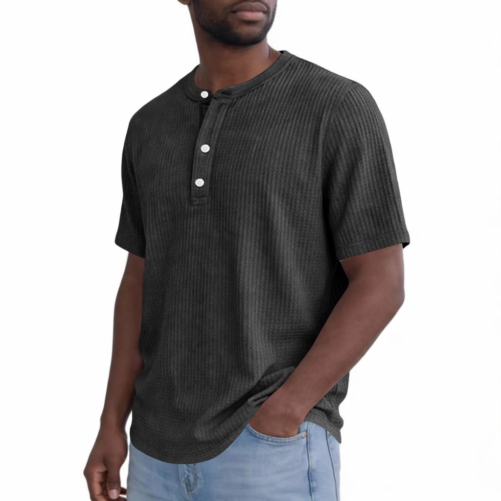 Men's Collar Color Short Sleeve Round Neck T-shirt