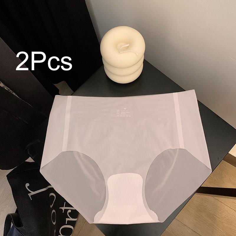 

2Pcs No Trace Girlish Heart Quick Drying Fabric Modern Simplicity Full Package Soft Comfortable Ice Silk Underwear XL рожевий