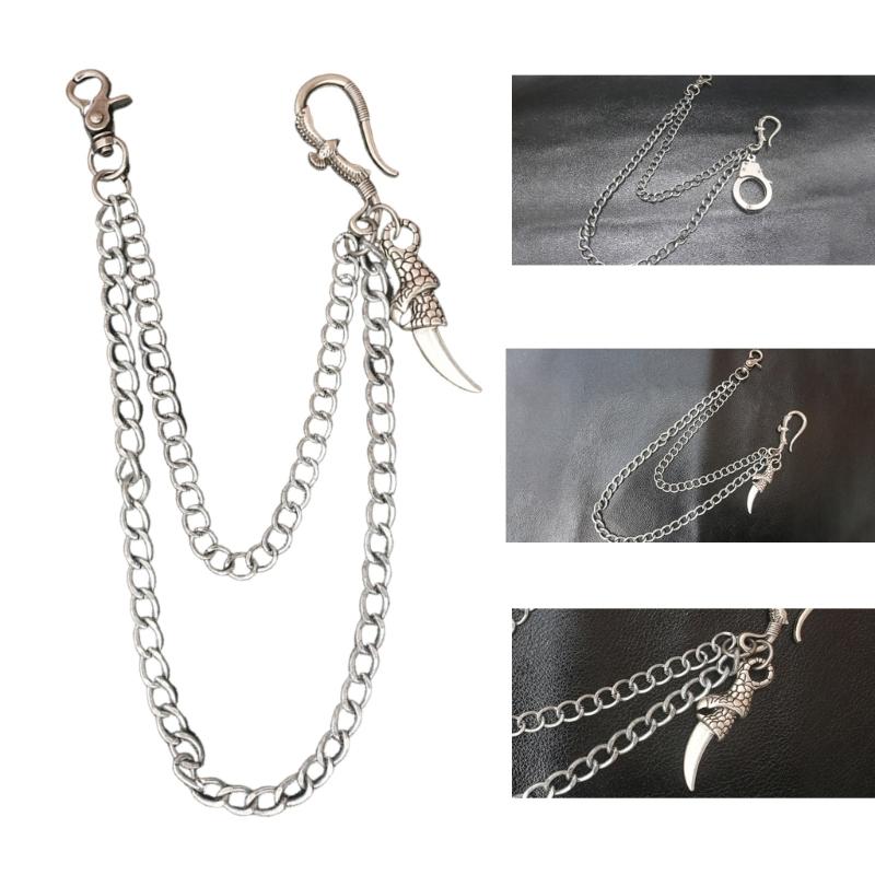 Retro Designs Hawks Claw Pants Chain With Double Layer Sturdy Alloy Chains for Unique Fashion Statements Pieces